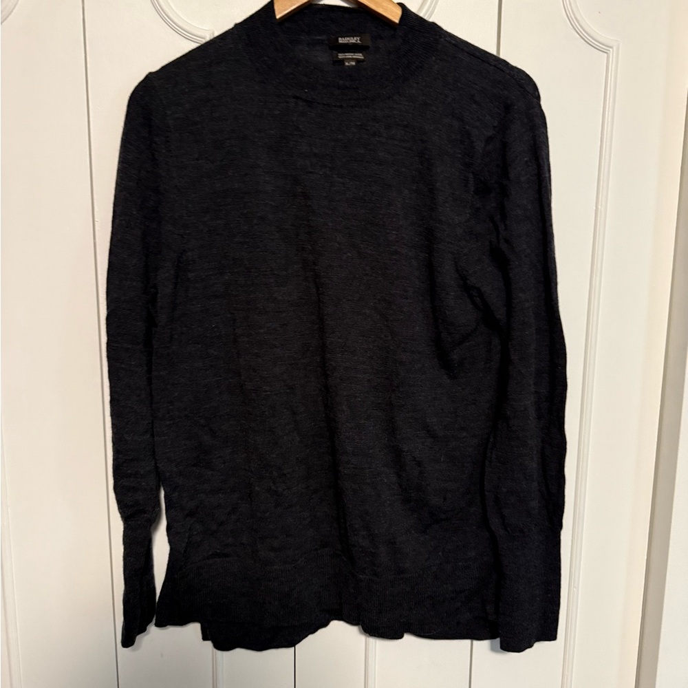 Badgley Mischka merino wool Men's Black Crewneck Sweater
